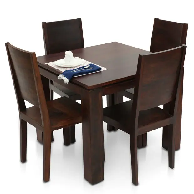 Mesa de comedor rectangular minimalista con patas de madera, muebles de comedor resistentes al mejor precio y muebles de madera maciza asequibles