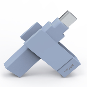 PioData iXflash 256GB Backup <strong>Flash</strong> Drive Apple MFi Certified Morandi Blue 2-in-1 USB Type <strong>a</strong> Type <strong>C</strong> Adapter Memory Stick Storage - Product Image 1
