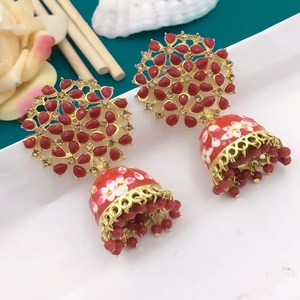 インドのマアンティッカイヤリングセットボリウッドクリスタルラインストーンヘッドチェーンダングルジュンカイヤリングジュエリーセットジャンカセット