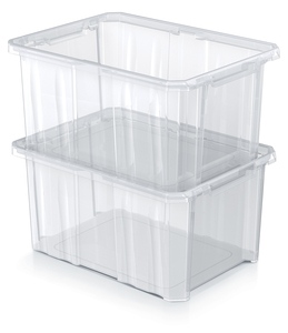 Recipientes de almacenamiento de plástico transparente apilables con tapas-Contenedores versátiles y duraderos para organización y almacenamiento multiusos