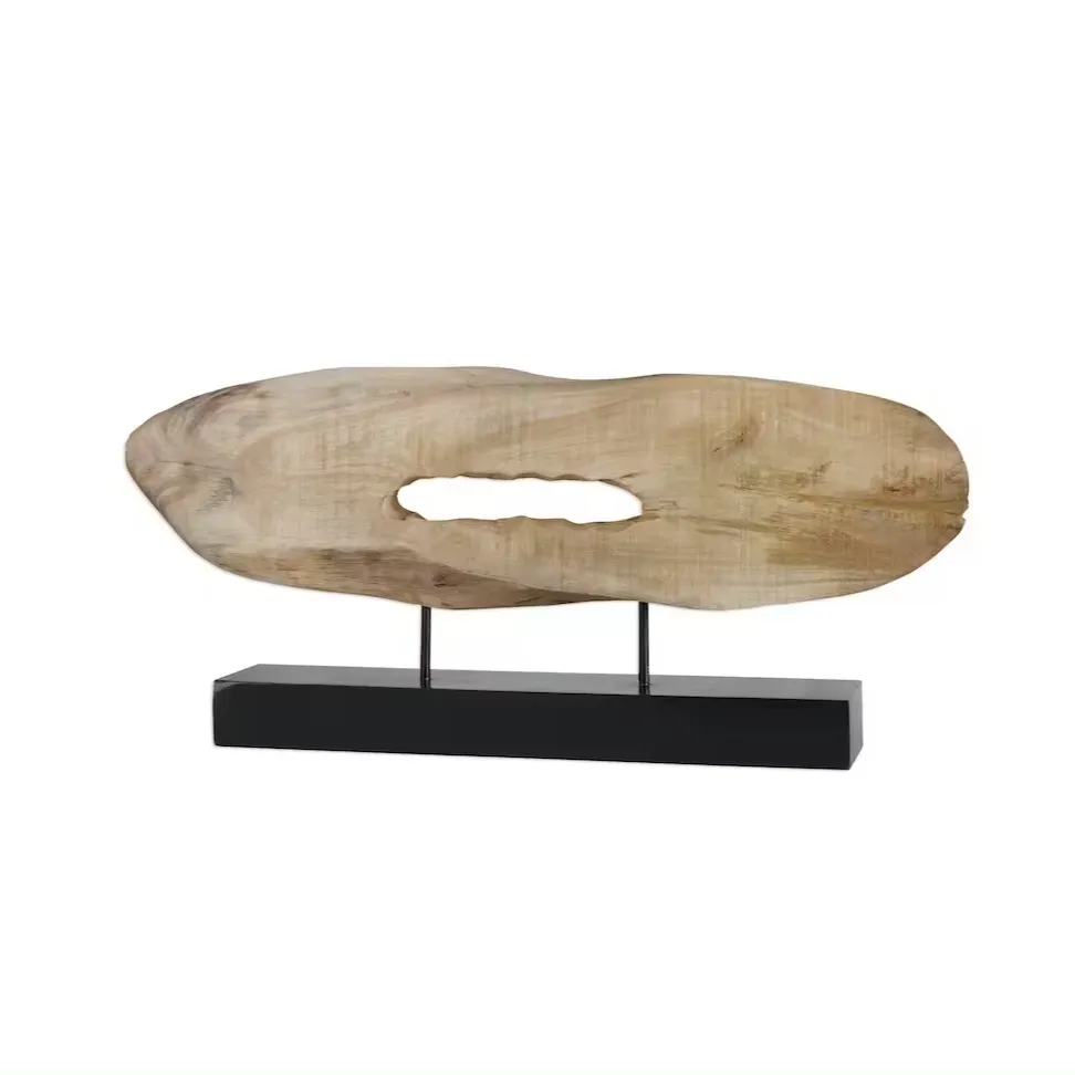 Adorno de escultura de madera de aspecto Vintage para el hogar, decoración de mesa de Hotel, uso de escultura de adorno de madera en precio al por mayor