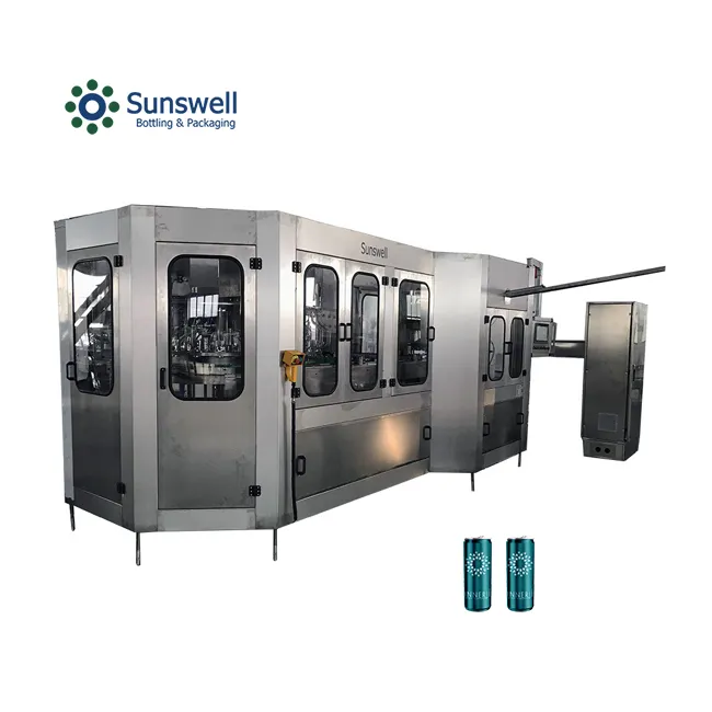 Línea de fabricación automática de latas de cerveza, máquina de llenado y sellado de latas de aluminio para bebidas carbonizadas