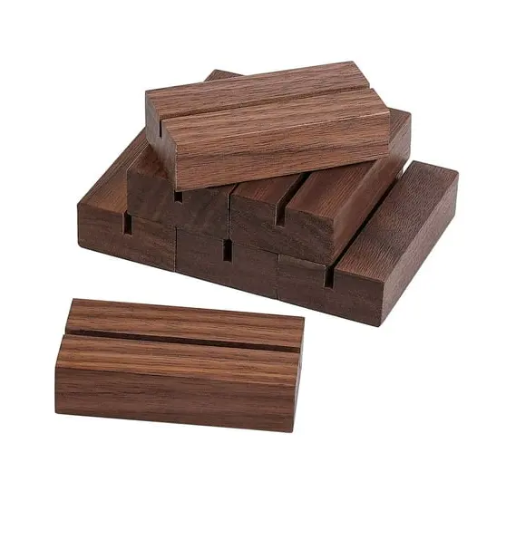 Premium-Qualität Holz Memo Clip Halter Kalender Nachricht Klemmen Stand Home School Schreibtisch Akazie Holz Karten halter