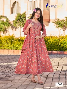 インドのDupatta女性ファッション卸売業者とZariガウンで最高品質のトレンドスラブレーヨン刺Embroidery作業