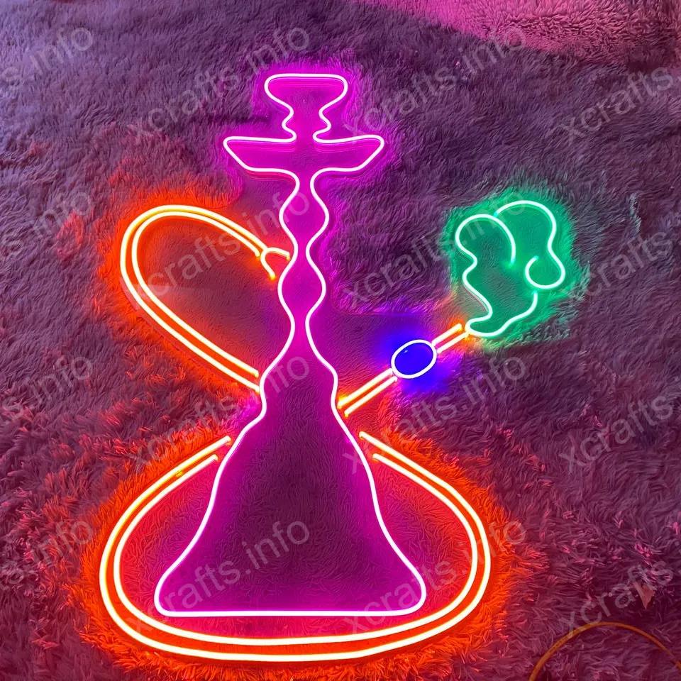 Shisha Bar LED Neon Sign: Defina o humor com vibrações exóticas e irresistíveis delícias Hookah-Perfeito para lounge, cafés