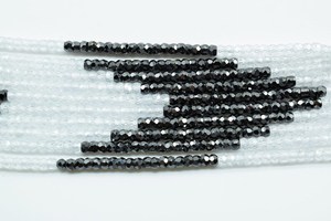 5 Corda De Multi pedra semi preciosa contas de 3mm CZ Beads Colar, Cor Zircão Facetado Rondelle Bead, Colar Atacado