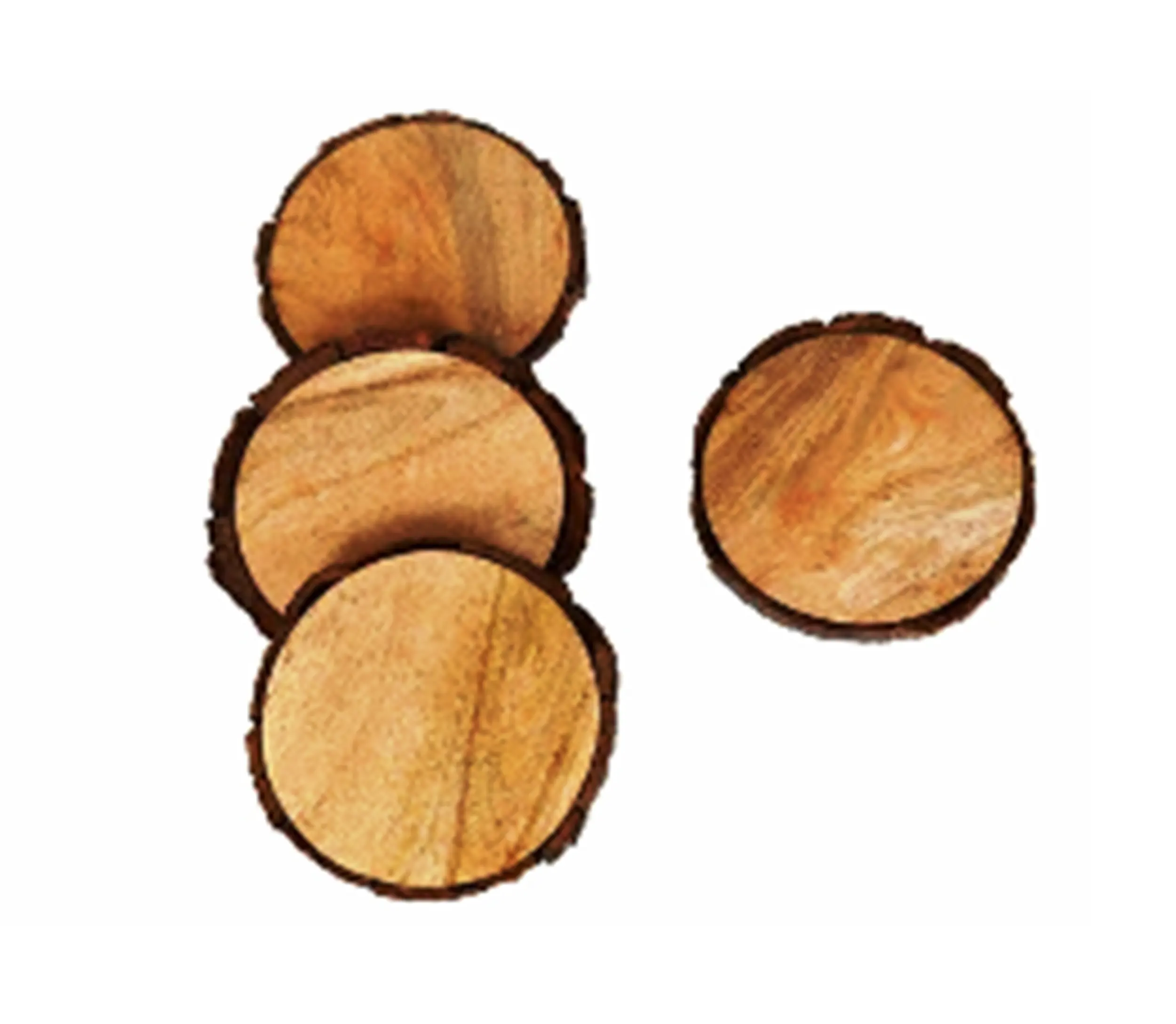 Top Selling Natural Wooden Slices 10 cm Two Side Mango Popular wood coaster Made In India