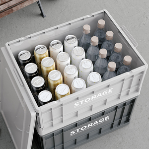 Wanuo phong cách công nghiệp nhà để xe lưu trữ <span class=keywords><strong>bin</strong></span> có thể gập lại xe lưu trữ <span class=keywords><strong>bin</strong></span> lưu trữ lớn <span class=keywords><strong>bin</strong></span> cho dễ dàng vận chuyển - Product Image 3