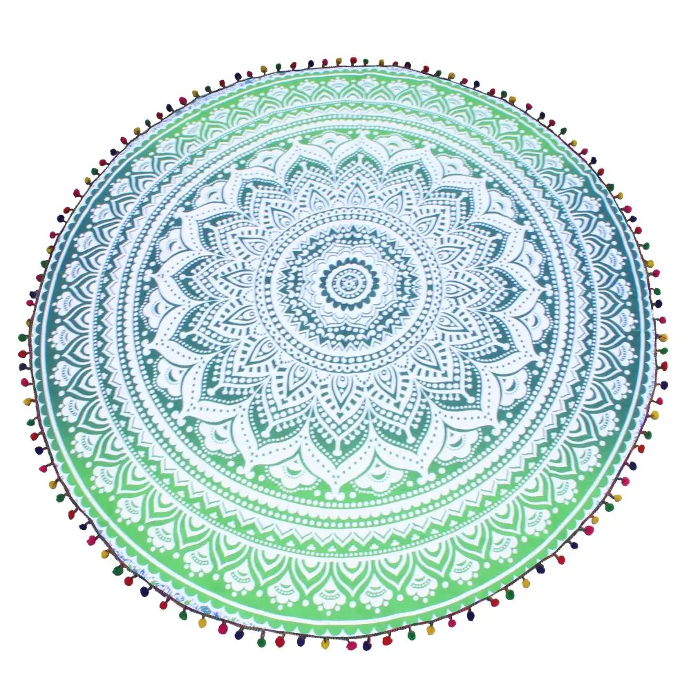 Indian Mandala Roundie Hippie Boho 72 'taplak meja bundar tikar Yoga seni grosir Lot bulat Mandala gantungan dinding handuk pantai lempar