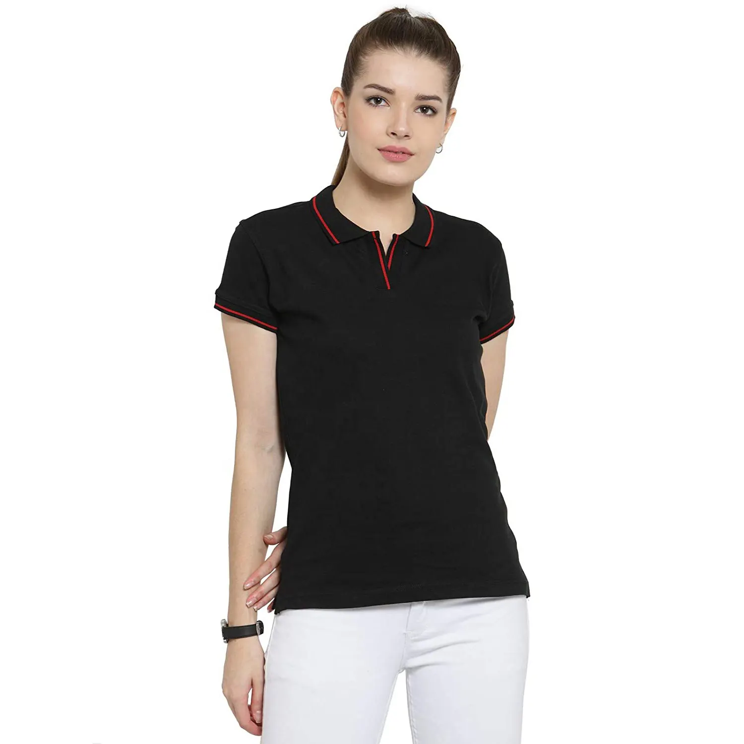 OEM popular Top Selling Mulheres design exclusivo Polo T-shirt 100% poliéster puro premium quality bordado camisas para as mulheres