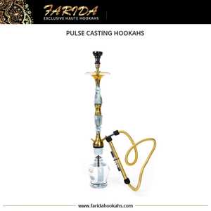 Farida Pulse豪华水烟筒独特的圆形丙烯酸中心件，采用黄铜和玻璃铸造的新设计镜面技术