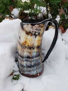 Customized Vintage Buffalo Horn Mug Cow Horn Viking Drinking Beer Mug New Design <strong>Ceramic</strong> Cow Horn Mug for Coffee Custom Logo <strong>Koi</strong> - Product Image 2