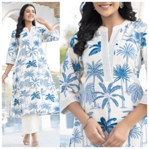 プレミアムヘビーコットンフレックスAラインKurta Palazzoセットタガイ詳細コットンフレックス厚手生地毎日使用