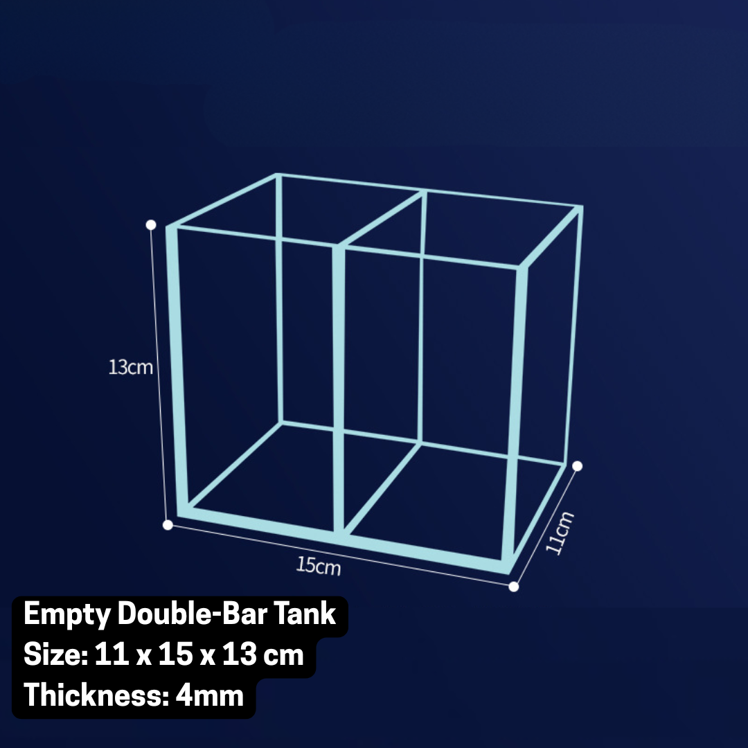 15x11x13 Betta Double-Bar Empty Tank