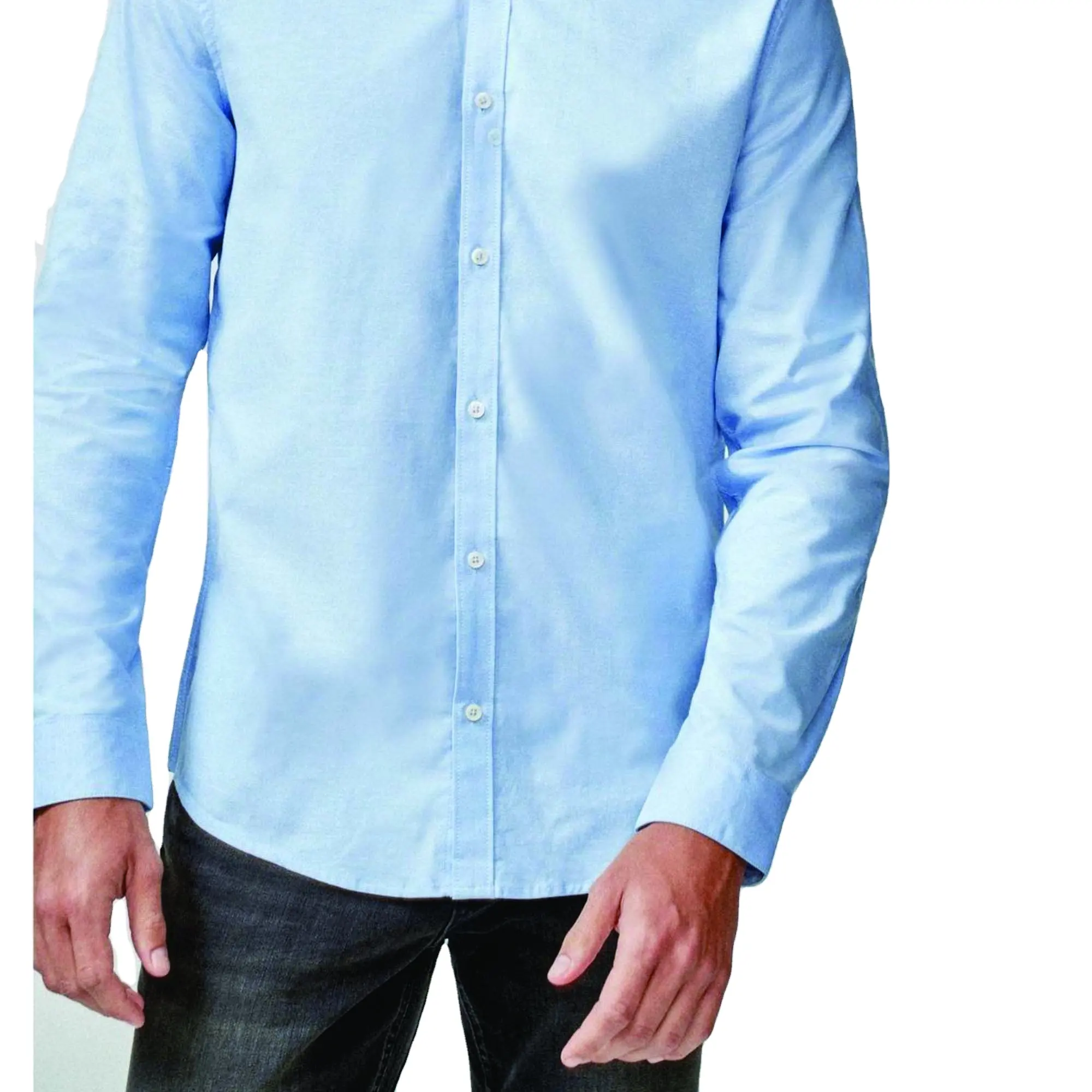 Camicia a maniche lunghe in cotone di alta qualità con girocollo a maniche lunghe da uomo ampia senza cuciture t-Shirt con stampa Logo