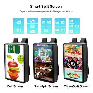 Zaino pubblicitario mobile LCD da 21 pollici IP65 360SPB, zaino digitale con schermo pubblicitario portatile con USB/App/CMS per esterni - Product Image 4