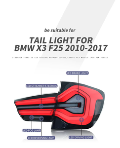 BMW X3 F25 2010-2017 için kuyruk işık meclisi sıralı dönüş sinyali ile yeni stil tarama LED DRL modifiye - Product Image 2