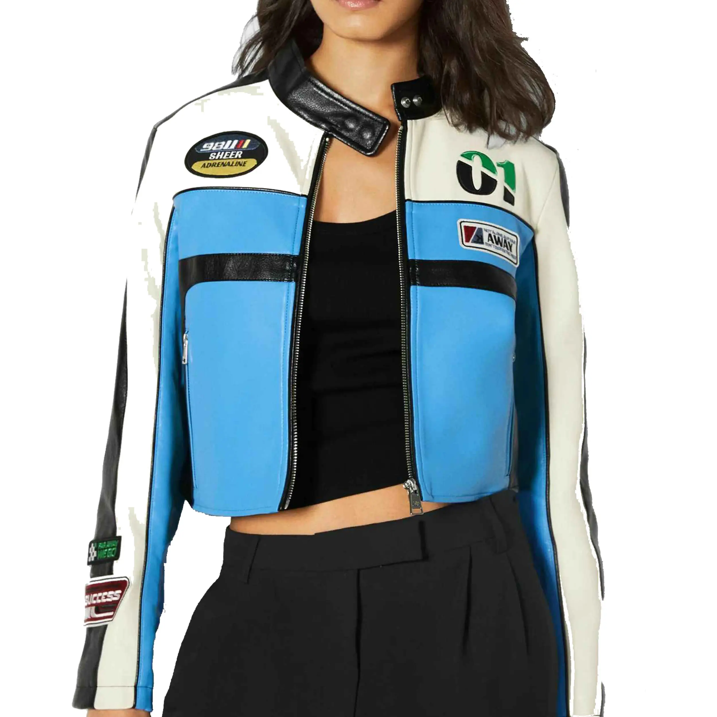 Chaquetas de cuero de motorista de moda para mujer, chaquetas de carreras de alta calidad, chaqueta de carrera de motocicleta al aire libre, 2023