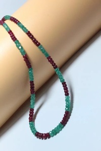 Bracciale fatto a mano verde rosso con perline in pietra sfaccettata smeraldo 4mm gioielli in pietra preziosa per la realizzazione di rubino con perline