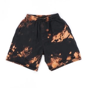 Shorts masculinos de lã de terry francesa, shorts de rua de algodão vintage com corda e lavagem ácida