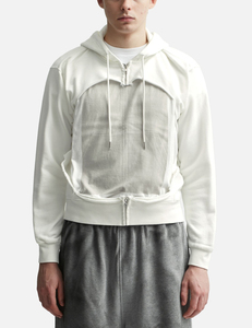 100% Cotton <strong>Open</strong> Front Square Hoodie Drawcord Hood With Zip Closure at Collar and Hem and Ribbed Cuffs and Hem - Product Image 3