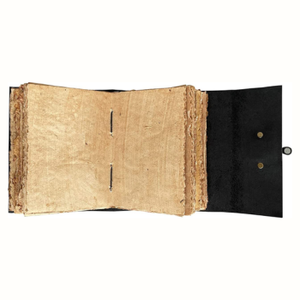 Diario Vintage in pelle a doppia striscia fatto a mano in stile rustico nero semplice carta di cotone per la scrittura disegno taccuino regalo di viaggio - Product Image 6