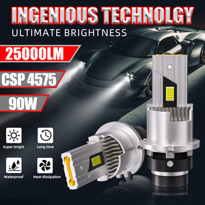Canbus hiçbir hata Led farlar D serisi D2 D4 Led ışıkları yüksek güç 90W süper parlak oto ampul D2S D4S Led - Product Image 6