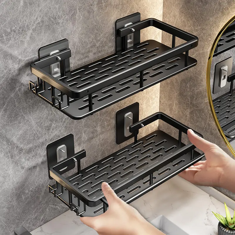 Sin perforación Proveedores de alta calidad Ducha a prueba de herrumbre Caddy Rack Esquina Innovadores accesorios de baño de metal