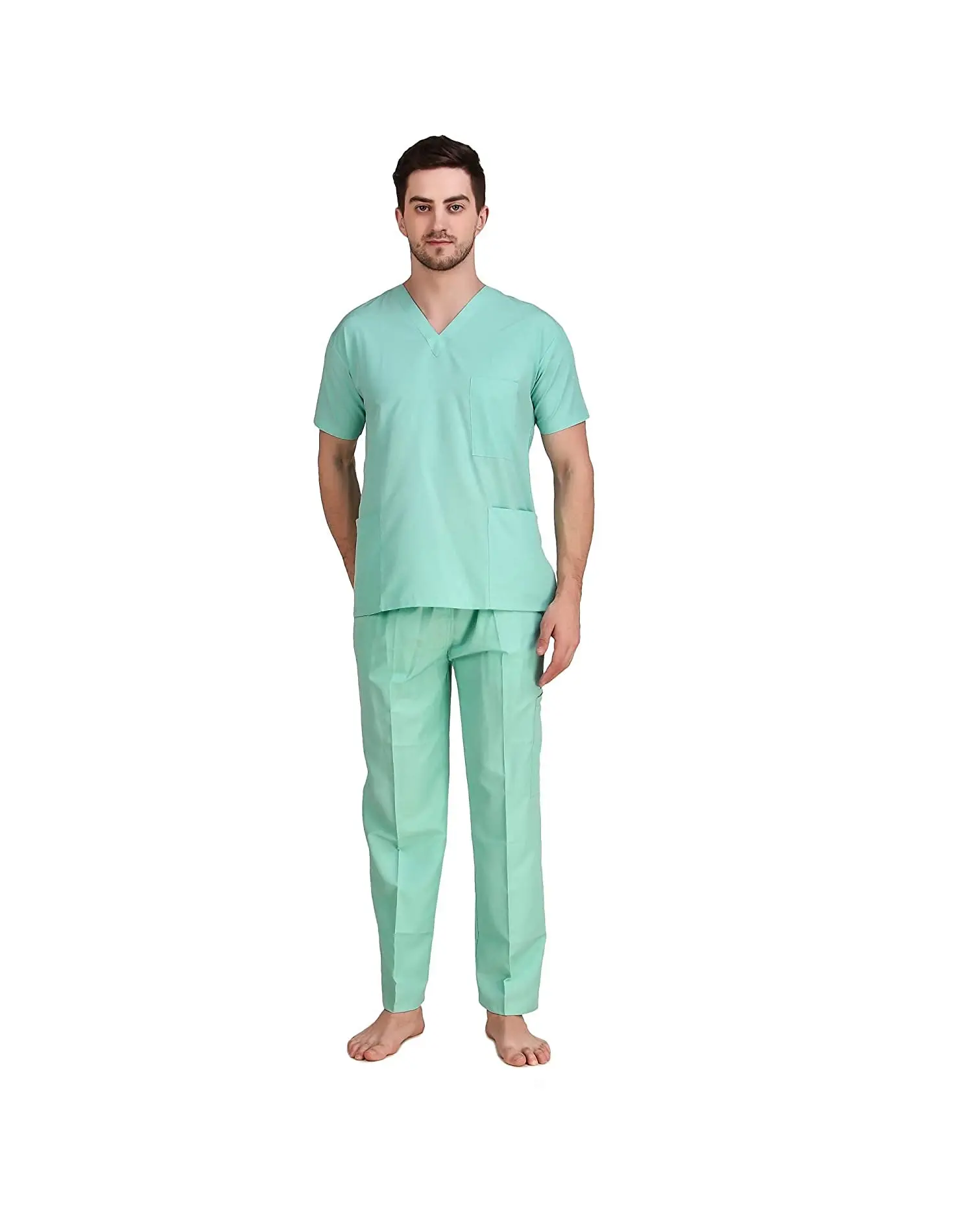 Mowell - Uniforme de enfermagem de alta classe para pessoal médico, uniforme personalizado para equipe médica, roupa de hospital com decote em V, unissex, para enfermeiros