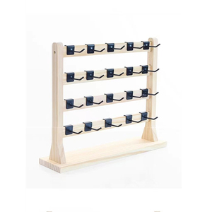Espositore per gioielli in legno massello autoassemblante supporto per collane con orecchini in legno scaffale facile da montare espositore per carte di gioielli kit fai da te
