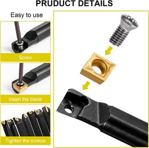 车床车刀组12毫米柄7件硬质合金车刀 - Product Image 3