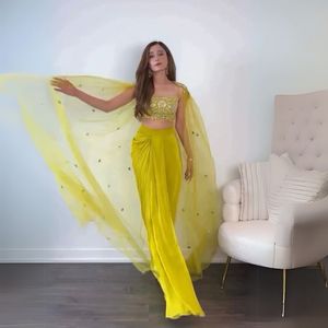 Elite Dhoti <strong>Style</strong> Ready to Wear Set with Shrug &amp; Unstitched Choli Tailor Choice Ethnic Innovation for Upscale Retailers