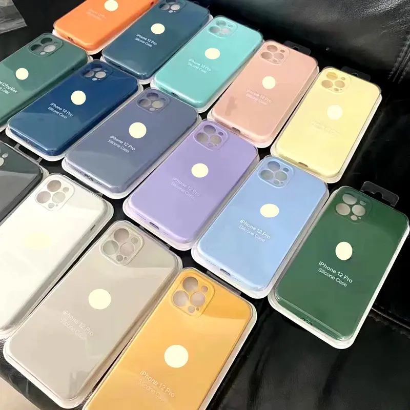 Logo Asli Kualitas Tinggi Karet Silikon Cair Lembut untuk Iphone 13 12 11 Pro Max Lensa Kamera Mini Penutup Ponsel Penuh