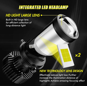 Auto Lighting System for Toyota 2022 H4 Y6 <strong>LED</strong> Bulbs High Low Beam Projector Lens 80W 15000lm <strong>LED</strong> Headlight Auto Kit 12V-24V - Product Image 2