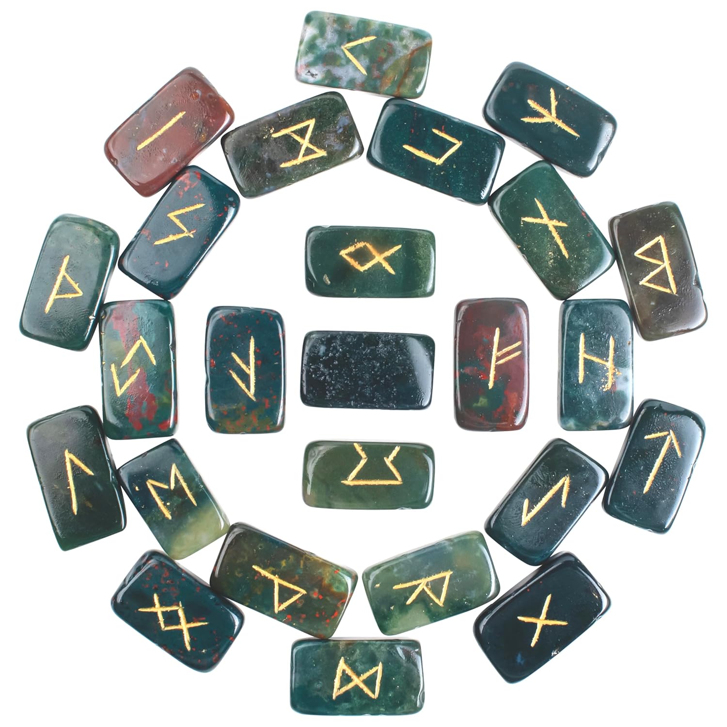 Dark Green with Red Spots