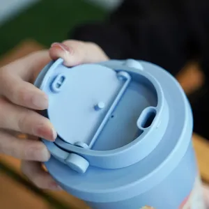 [KiKi QUOKKA] HAPI Waffle tarzı sağlıklı ve çevre dostu içme için 710ml paslanmaz çelik pipetli bardak - Product Image 5