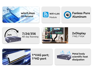 Quad-Core Industrial Mini PC Soporte Wi-fi 6 USB Control Industrial Computadora Fanless mini pc Computadora portátil para KIOSKS inteligentes - Product Image 5