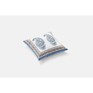 RajasthaniハンドメイドグレーJaalハンドブロックプリントコットンクッションカバーセット (5個) - Product Image 4