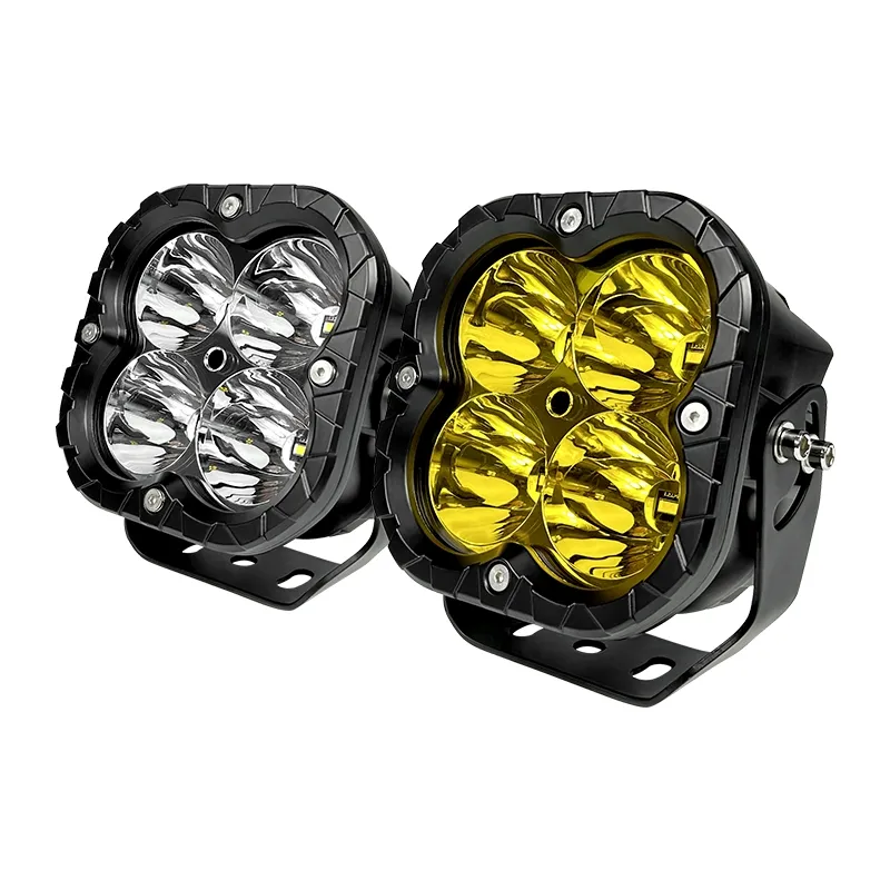 80W LED 큐브 포드 운전 안개 앰버 오프로드 차량 오토바이 보조 LED 조명