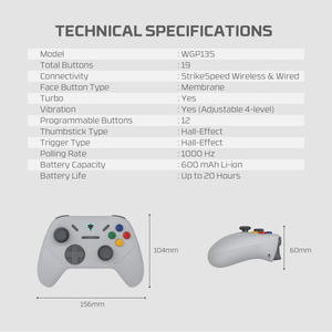 Fantech WGP13S SturdyBase 4-Level titreşim Dongle hareket sensörü ile çift modlu oyun kontrolörü - Product Image 5