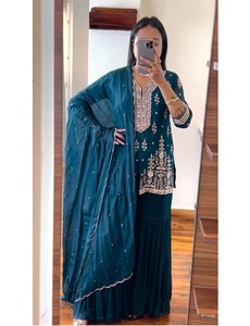 Indian &amp; Pakistan Clothing Gharara Designs <strong>Punjabi</strong> Girl Sexy Beautiful Salwar Suit Neck Designs Sarara Woman Dress Wholesale