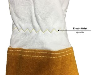 Endüstriyel kaynak için yüksek kaliteli kısa gri ve sarı sınıf B/C pamuk ve inek bölünmüş deri kaynak eldiveni - Product Image 3