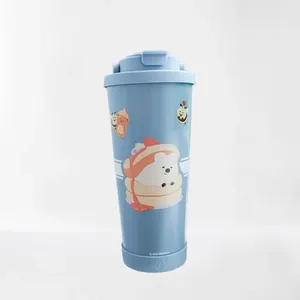[KiKi QUOKKA] HAPI Waffle tarzı sağlıklı ve çevre dostu içme için 710ml paslanmaz çelik pipetli bardak - Product Image 1