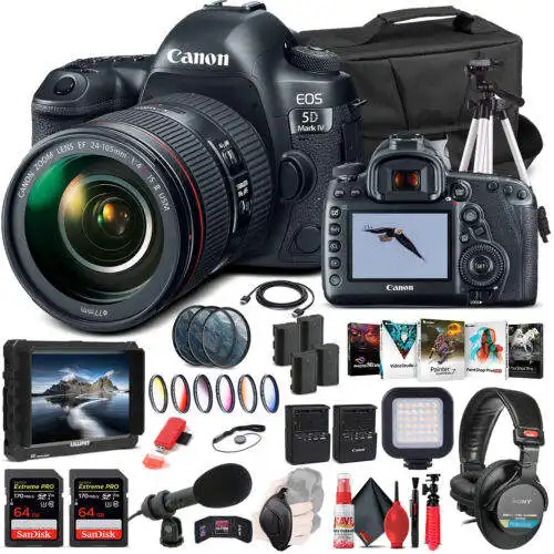 ORIGINAL Full Kit C-anons 5D Mark IV DSLR Camera W/ 24-105mm f/4L II Lens 1483C010 - Pro Bundle With Free Shipping