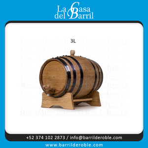 Toptan 3 litre meşe ve çam şarap fıçısı basit ahşap taban siyah jant cila bitirmek için şarap ve bira depolama - Product Image 6