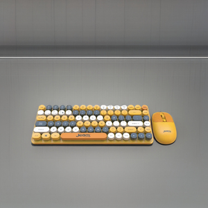 Lindo redondo Mini inalámbrico BT teclado ratón Combos té de la leche varios colores Delgado teclado de oficina para niñas usuarios de computadoras - Product Image 5