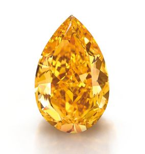 Saf 18 Karat sarı altın 3ct armut kesim 2mm D renk VVS Lab oluşturulan gevşek armut elmas Cvd elmas - Product Image 1