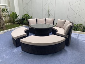Outdoor <strong>Round</strong> Rattan Sofa Set for Garden and <strong>Patio</strong> for Backyard Chatting and Swimming Pool Relaxing - Product Image 4