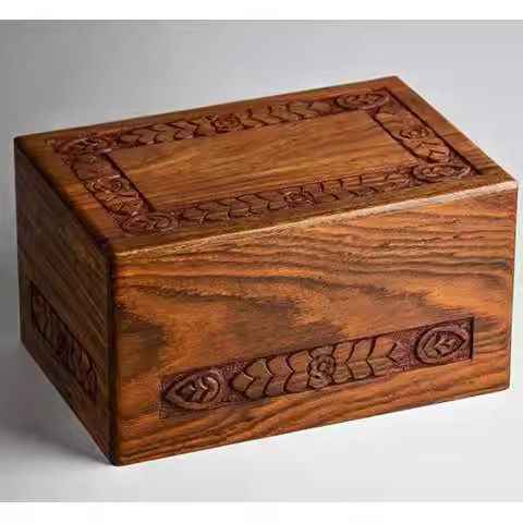 Handcrafted Rosewood Wooden Cremation Urn Wings of Life Design Memorial Urn for Ashes Decorative Fun