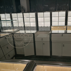 Vanlogy豪华手表店定制高档木制珠宝展示柜LED轻型玻璃展示柜厂家 - Product Image 1